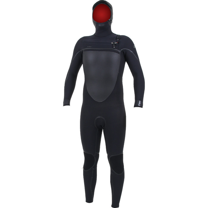 2021 O'Neill Psycho Tech+ 6/4mm Chest Zip Hooded Wetsuit Black 5366