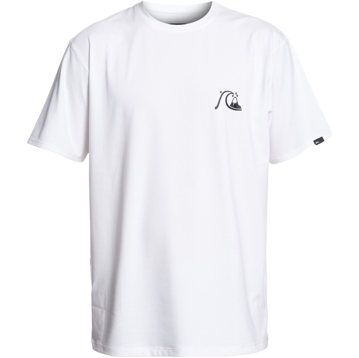 2019 Quiksilver Bubble Logo Short Sleeve T-Shirt Rash Vest White EQYWR03151