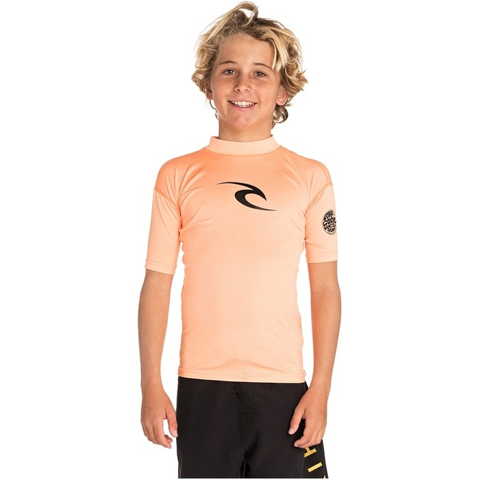 2019 Rip Curl Toddler Boys Corpo Short Sleeve Rash Vest Orange WLY5DO