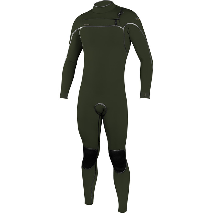 2020 O'Neill Mens Psycho One 4/3mm Chest Zip Wetsuit 5421 - Ghost Green