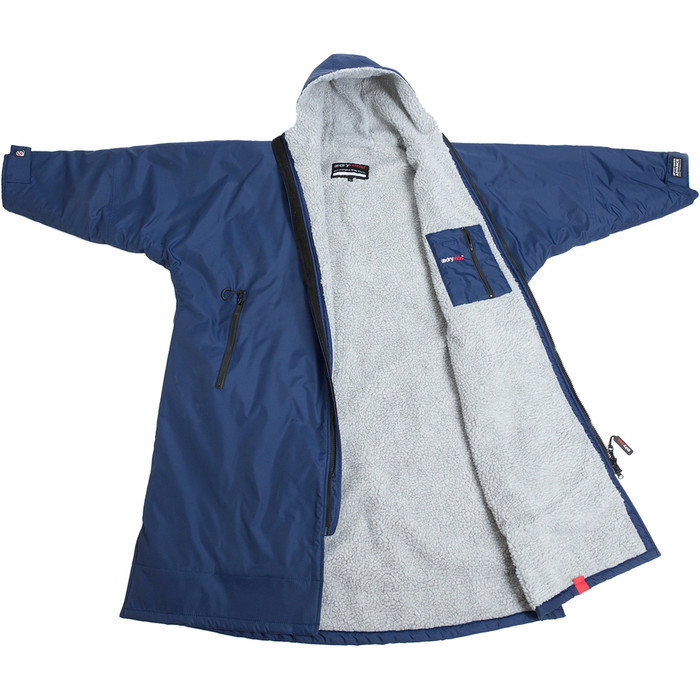 2021 Dryrobe Advance Long Sleeve Premium Outdoor Change Robe / Poncho DR104 - Navy / GREY