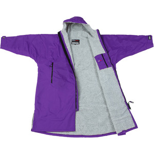 2021 Dryrobe Advance Long Sleeve Premium Outdoor Change Robe / Poncho DR104 - Purple / Grey