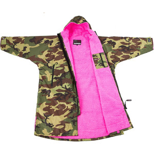 2021 Dryrobe Advance Long Sleeve Premium Outdoor Change Robe DR104 - Camo / Pink
