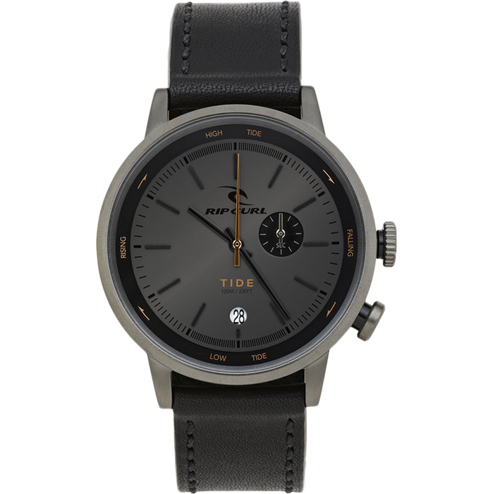 2021 Rip Curl Drake Tide Dial Leather Watch A1150 - Black
