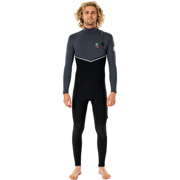 2021 Rip Curl Mens Flashbomb Search 3/2mm Zip Free Wetsuit WSM9AF - Charcoal