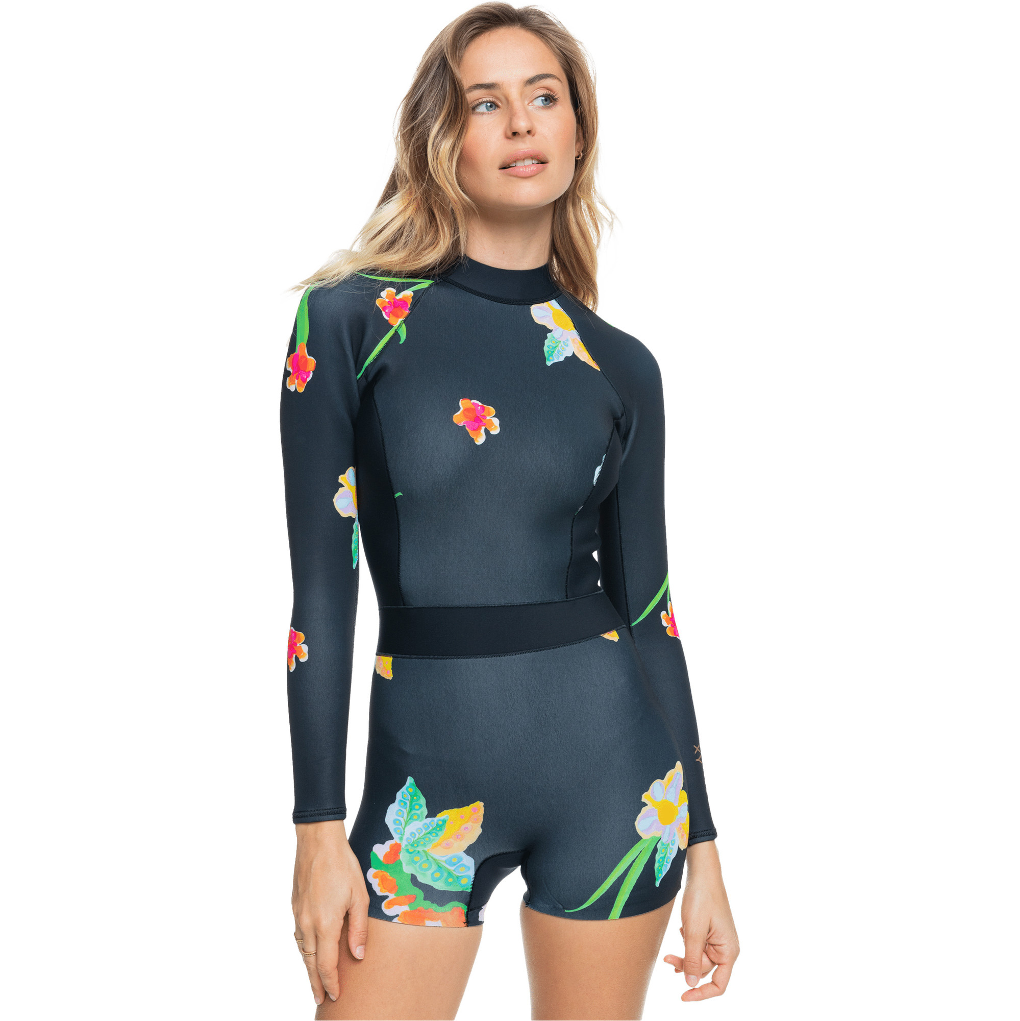 2021 Roxy Womens Cynthia Rowley 1 5mm Long Sleeve Shorty Wetsuit ...