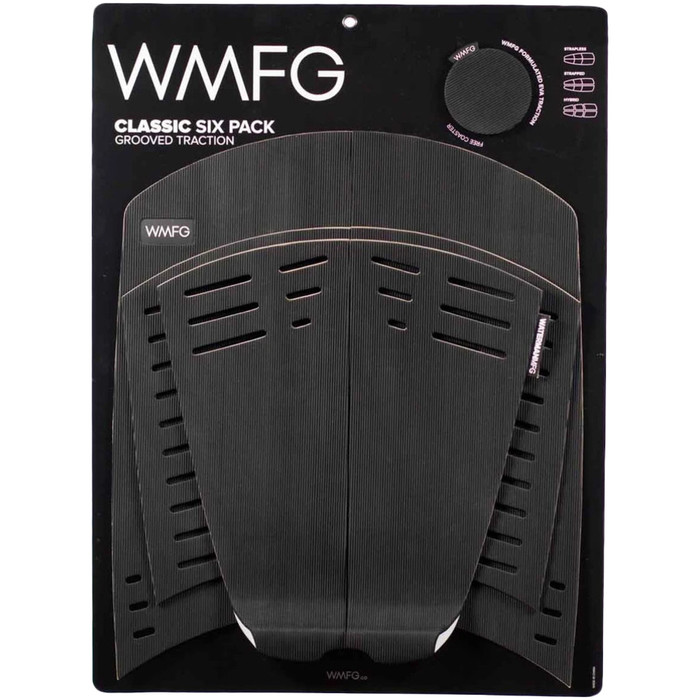 2021 WMFG Classic Six Pack Grooved Traction 3.0 Kiteboard Deckpad WMTR3CL6 - Black
