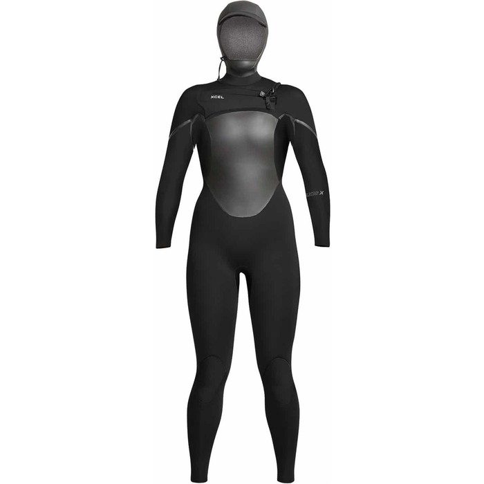 2021 Xcel Women's Axis X X2 5/4mm Hooded Chest Zip Wetsuit XW21WT54ZSH0 - Black