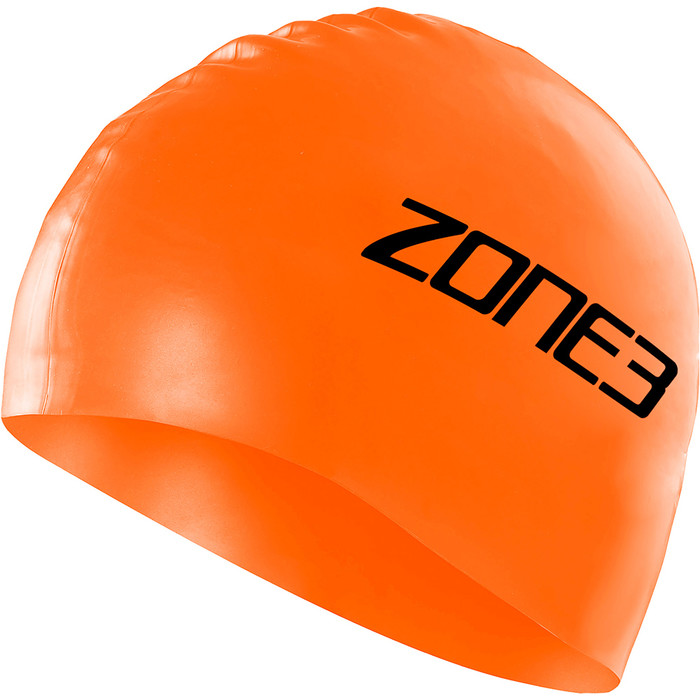 2024 Zone3 Silicone Swim Cap SA18SCAP - Hi-Vis Orange