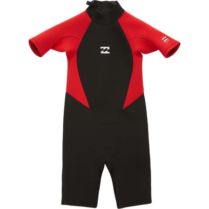 2022 Billabong Toddler Intruder 2mm Back Zip Shorty Wetsuit Z42T91 - Red