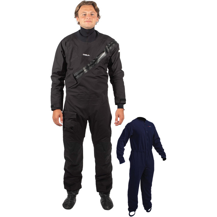 2024 Gul Mens Dartmouth Eclip Zip Drysuit & Free Underfleece GM0378-B9 - Black