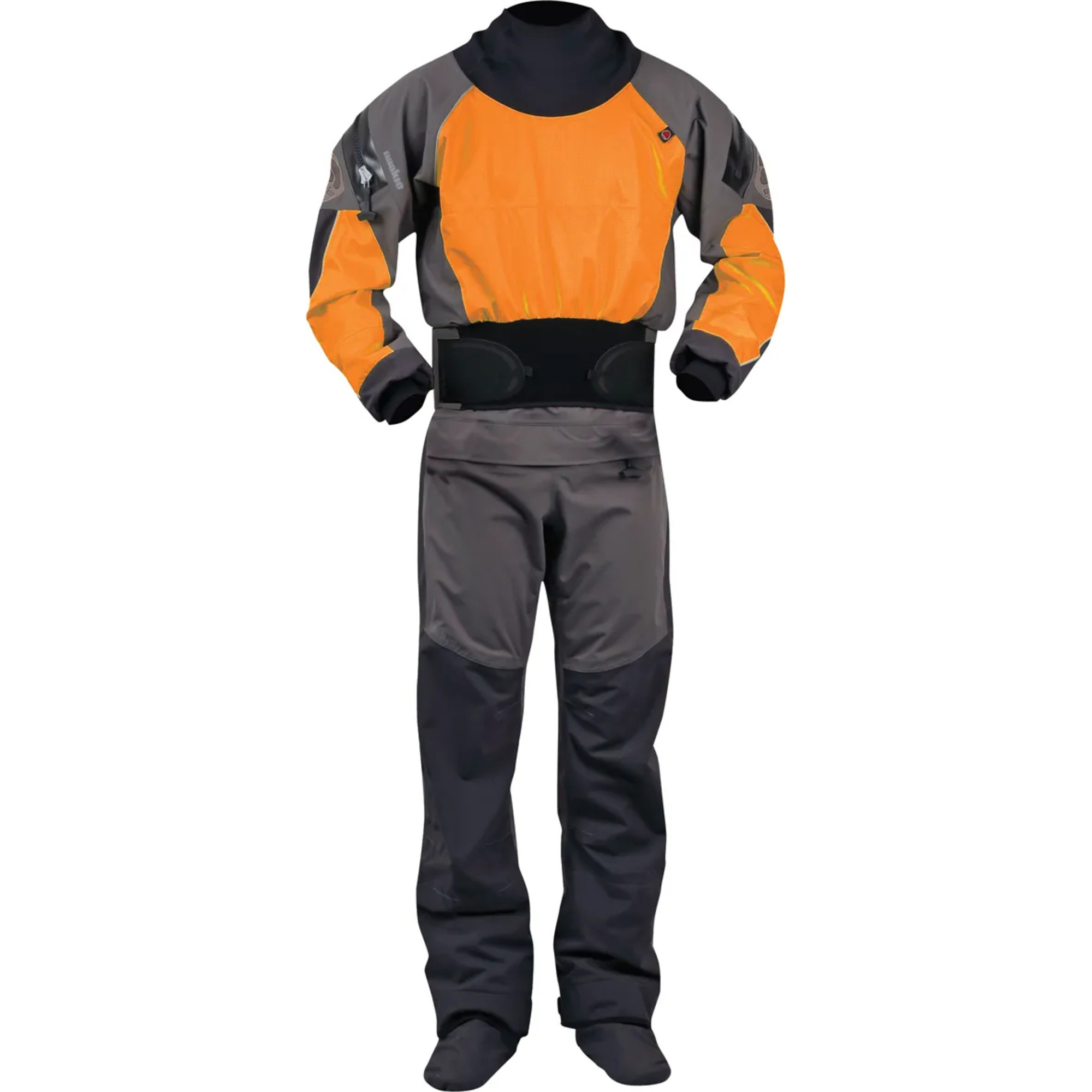 2022 Nookie Blaze Kayak Drysuit Con Zip DR20 - Charcoal / Orange