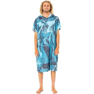 2022 Rip Curl Mens Mix Up Printed Changing Robe / Poncho CTWBG9 - Pacific Blue