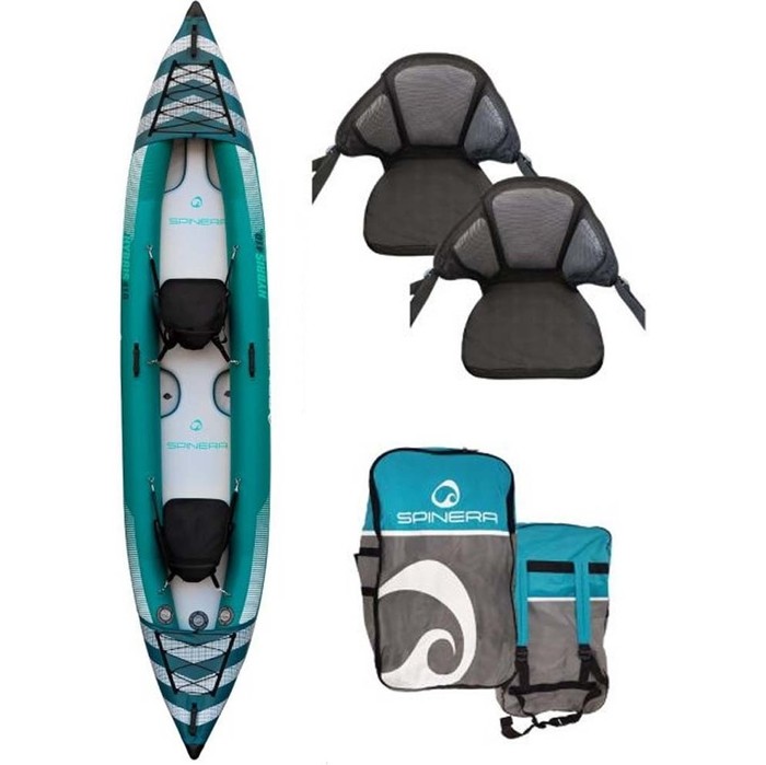 2022 Spinera Hybris 410 HDDS 2 Person Inflatable Kayak Package Including Bag, Fins & 2 Seats