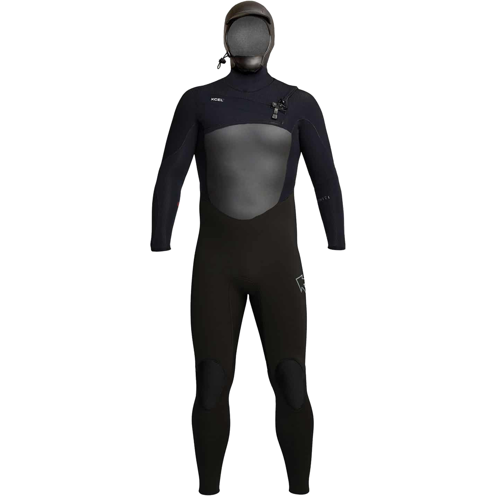 2024 Xcel Mens Infiniti 5/4mm Hooded Chest Zip Wetsuit MR54ZH20 - Black ...
