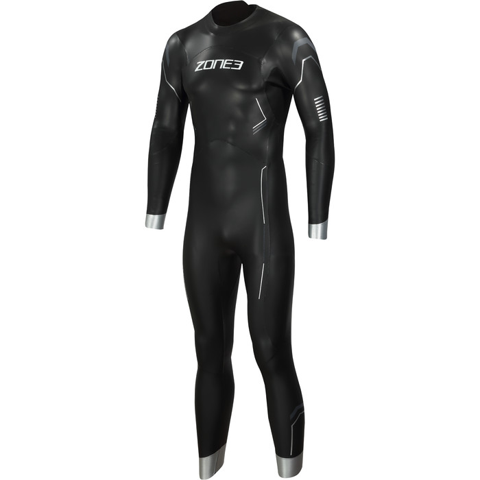 2024 Zone3 Mens Agile Swim Wetsuit WS21MAGI116 - Black / Silver / Gunmetal