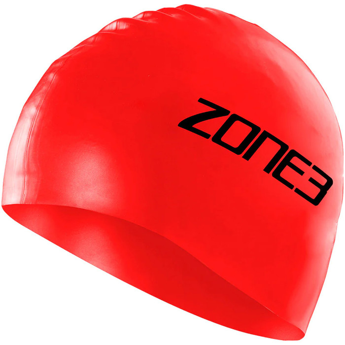 2024 Zone3 Silicone Swim Cap SA18SCAP - Red