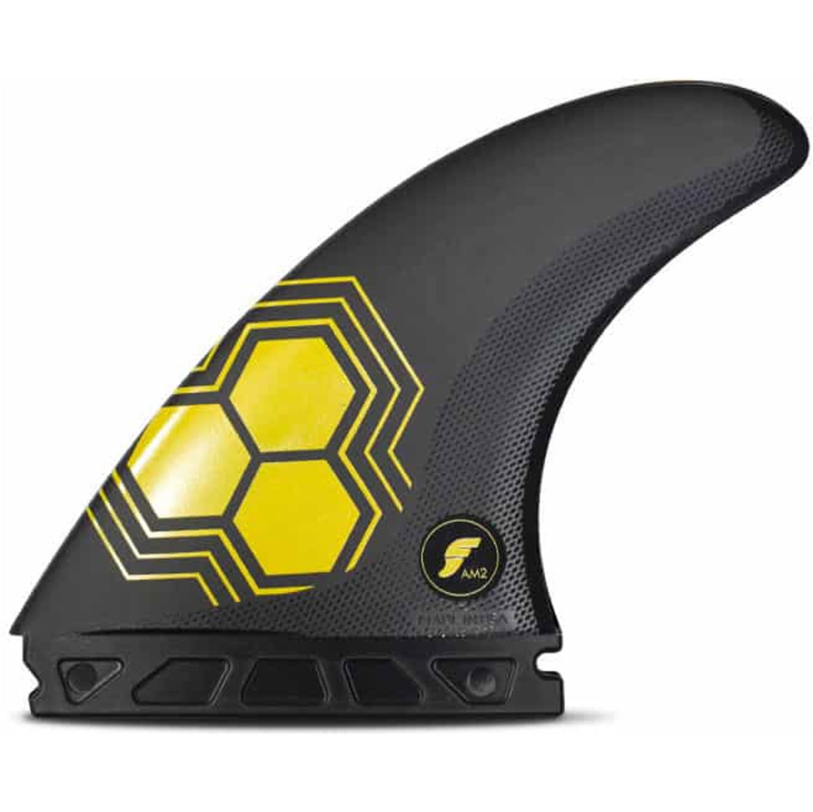 2023 Futures AM2 Alpha Large Surfboard Fins FAAM2 - Carbon / Yellow ...