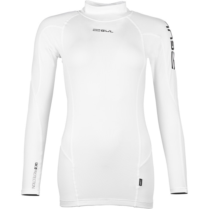 2024 Gul Womens UV Protection Long Sleeve Rash Vest RG0331/B9 -White -  Wetsuits
