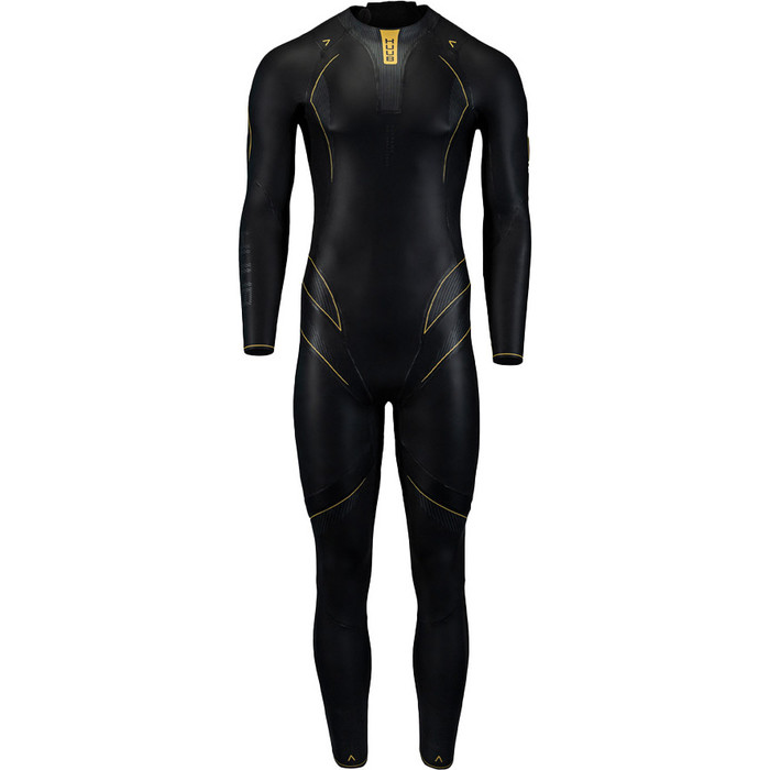 2024 Huub Mens Alchemy 3/5mm Back Zip Swim Wetsuit ALCHEMY1 - Black / Grey / Gold