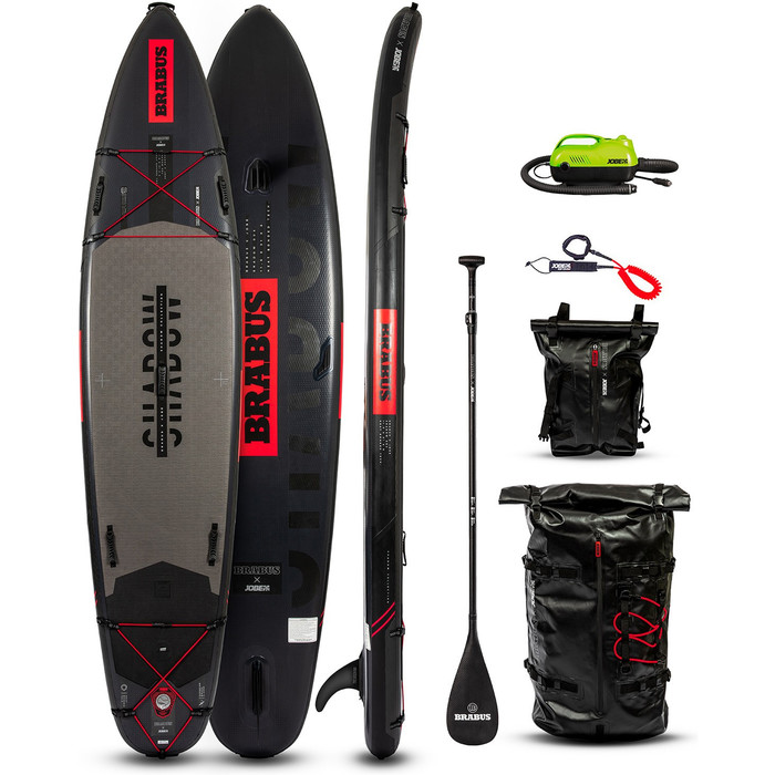 2023 Jobe Brabus X Shadow 11'6 Inflatable Paddle Board Package 486422004 - Black - Board, Bag, Pump, Paddle & Leash