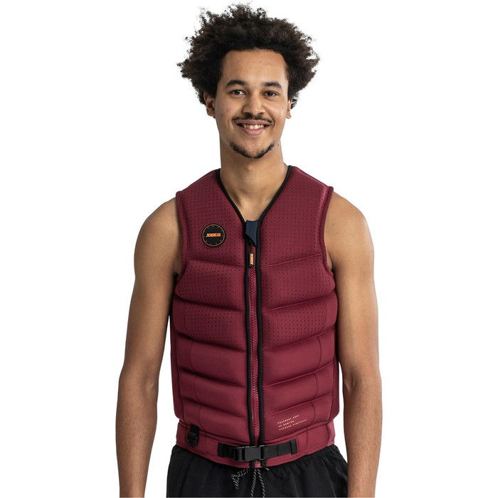 burgundy sleeveless vest