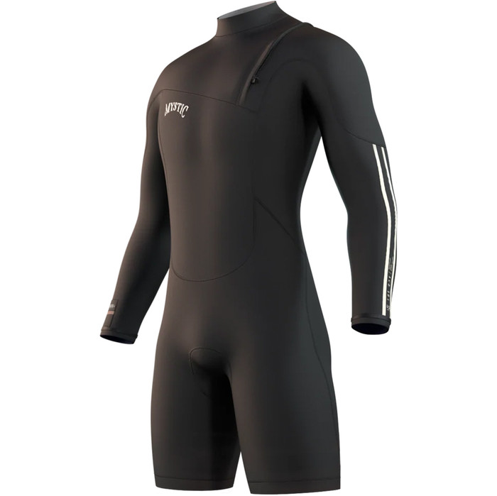 2024 Mystic Mens The One 3/2mm Long Sleeve Zip Free Shorty Wetsuit 35000.230126 - Black