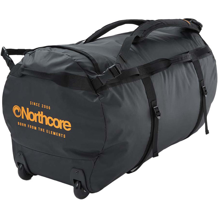 2024 Northcore Wheeled Duffel Bag 110L NOCO123DB - Black / Orange