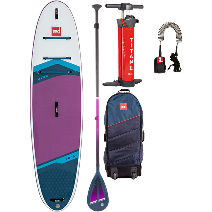 2024 Red Paddle Co 10'6 Ride Stand Up Paddle Board, Bag, Paddles, Pump & Leash - Hybrid Tough Purple Package