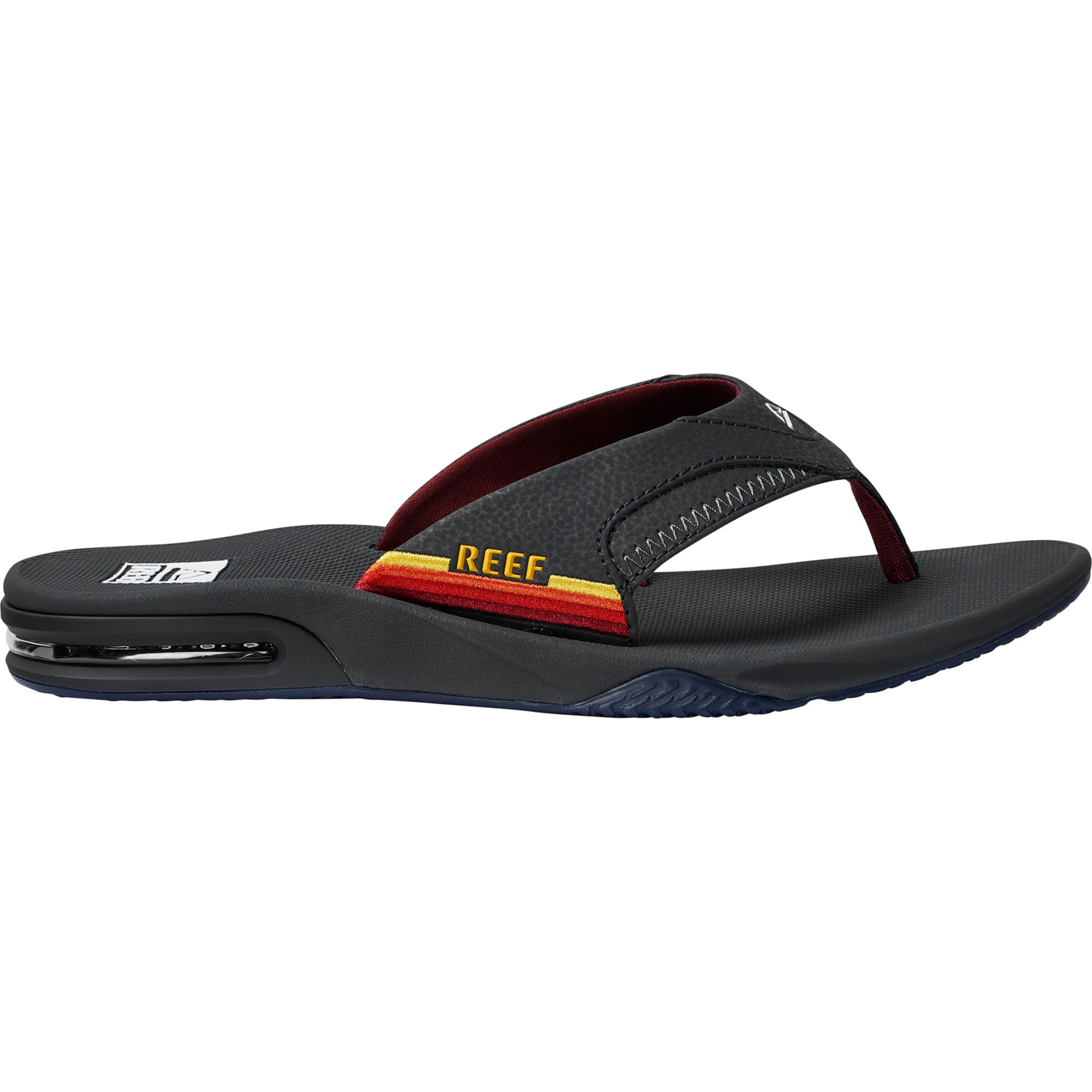 2023 Reef Mens Fanning Flip Flops CJ0608 - Grey / Ocean Sunset ...