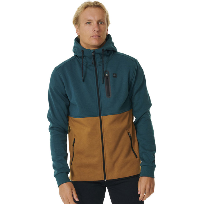 2023 Rip Curl Mens Anti Series Departed Zip Fleece CFEDB9 - Blue Green ...