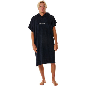 2024 Rip Curl Brand Hooded Towel Changing Robe / Poncho 00ZMTO - Black / Grey