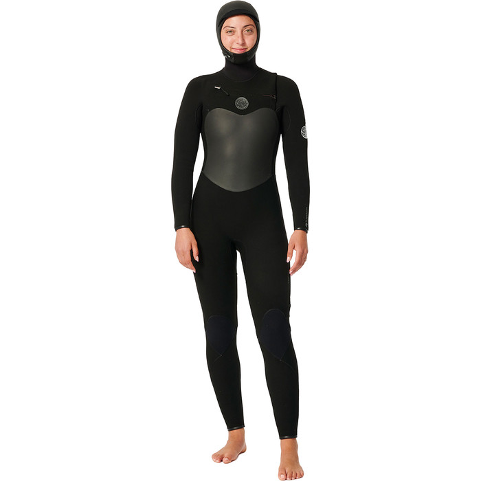 2025 Rip Curl Womens Flashbomb 6/4mm Chest Zip Hooded Wetsuit 14BWFS ...