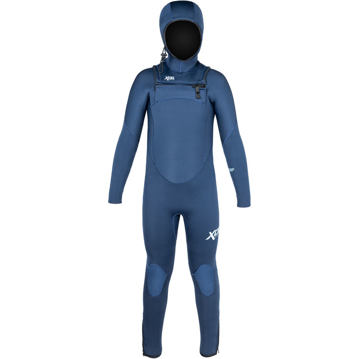 2024 Xcel Junior Comp 5/4mm Hooded Chest Zip Wetsuit XW23KN54XCH2 - Midnight Blue