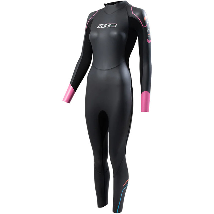 2024 Zone3 Womens Aspect Breaststroke Back Zip GBS Swim Wetsuit WS23WAPT101 - Black / Pink