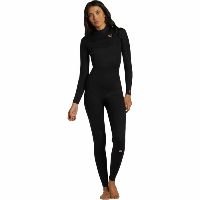 2024 Billabong Womens Foil 3/2mm Chest Zip Wetsuit ABJW100187 - Black