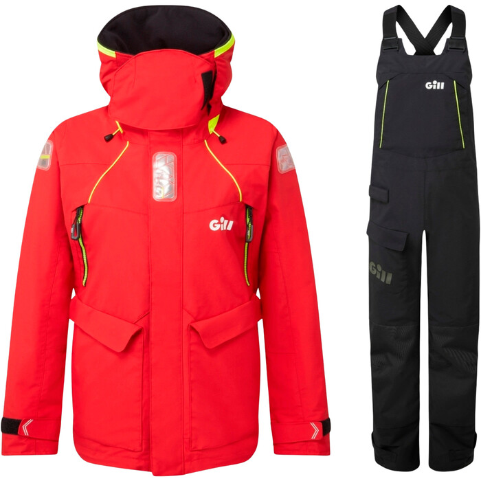 2025 Gill Womens OS2 Offshore Jacket Trouser Combi Set GWOOJATCSRB Red  Black