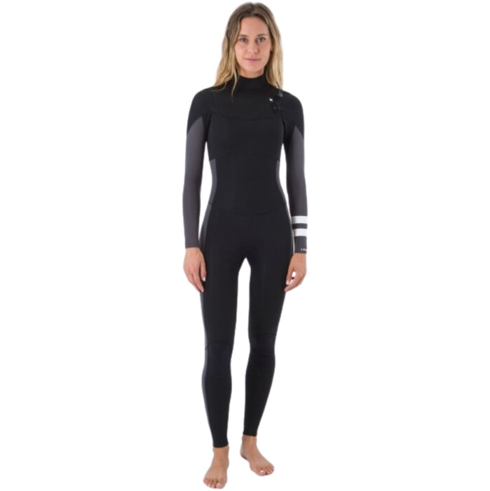 2025 Hurley Womens Advant 3/2mm Chest Zip Wetsuit WFS0013302 Black