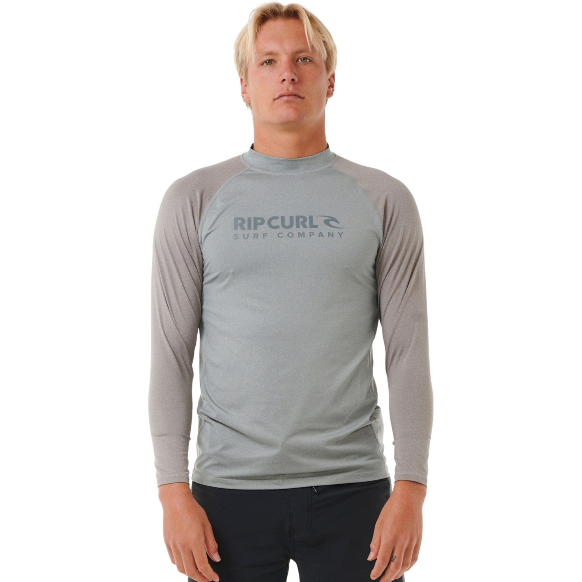 2025 Rip Curl Mens Shock Long Sleeve Rash Vest 146MRV - Light Grey Marl ...