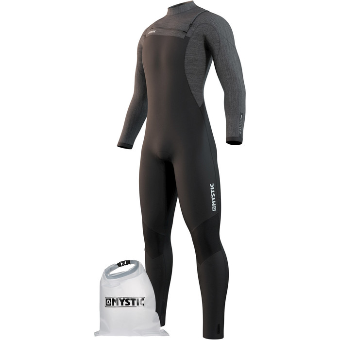 2021 Mystic Mens Majestic 5/3mm Front Zip Wetsuit With Free Wetsuit Bag 210056 - Black