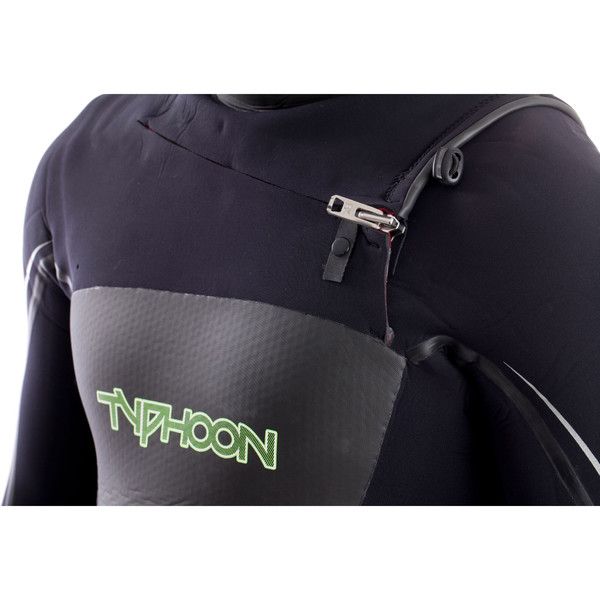 2019 Typhoon Hooded Kona 6/5/4mm GBS Chest Zip Wetsuit BLACK 250615