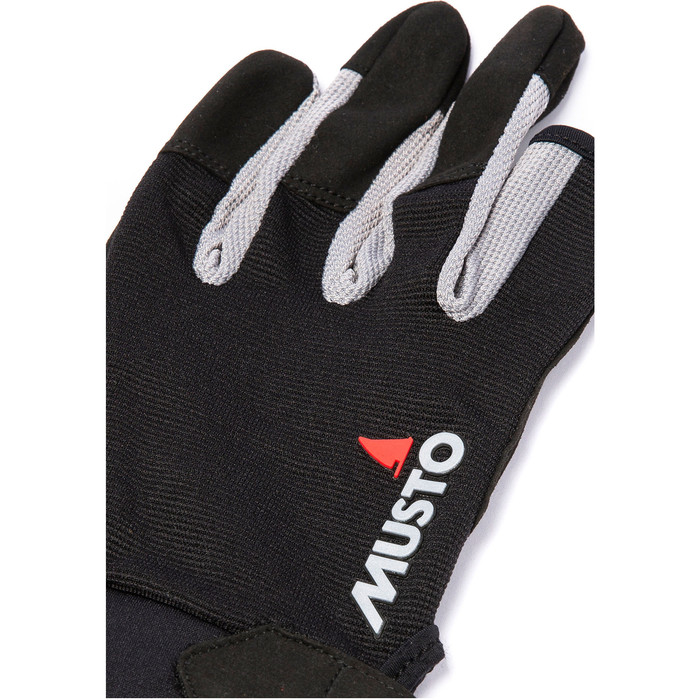 2022 Musto Essential Sailing 3 Finger Gloves AUGL002 - Black