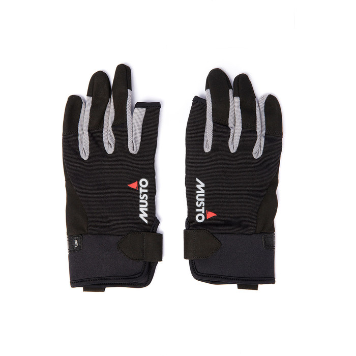2022 Musto Essential Sailing 3 Finger Gloves AUGL002 - Black