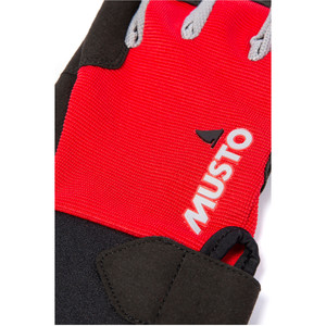 2024 Musto Essential Sailing Short Finger Gloves AUGL003 - Red