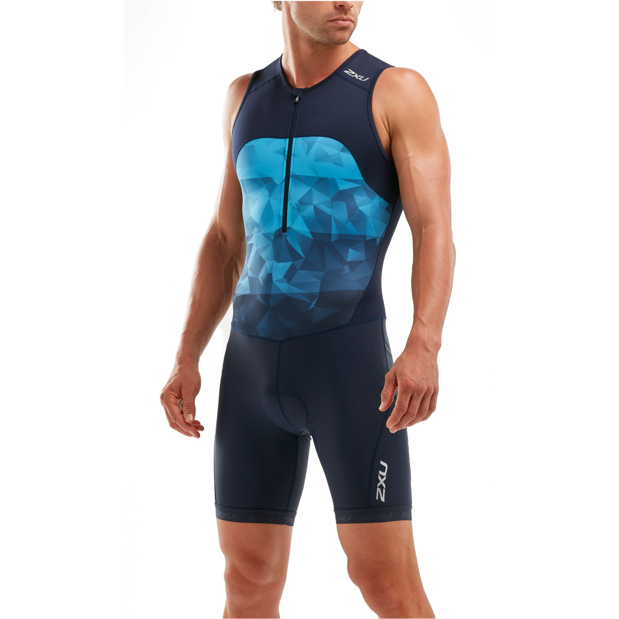 2021 2XU Mens Mens Active Half Zip Trisuit MT5540D - Midnight / Blue ...