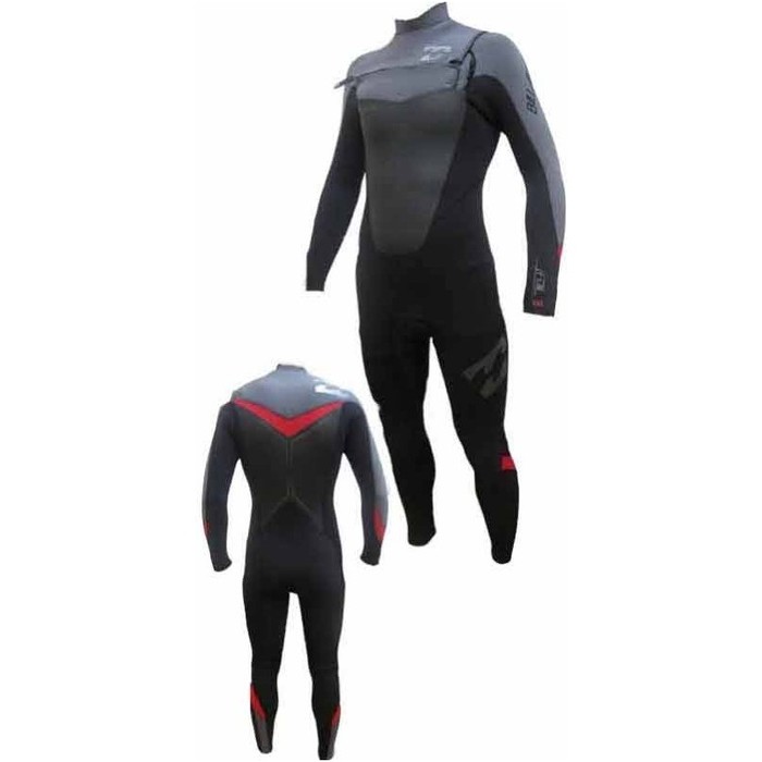Billabong Foil 5/4/3 Steamer Wetsuit CHEST ZIP Black/ASH/RED H45M08