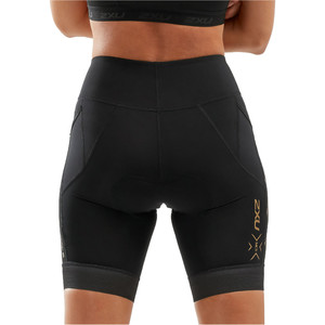 2020 2XU Womens Compression Tri Shorts WT5524B - Black / Gold