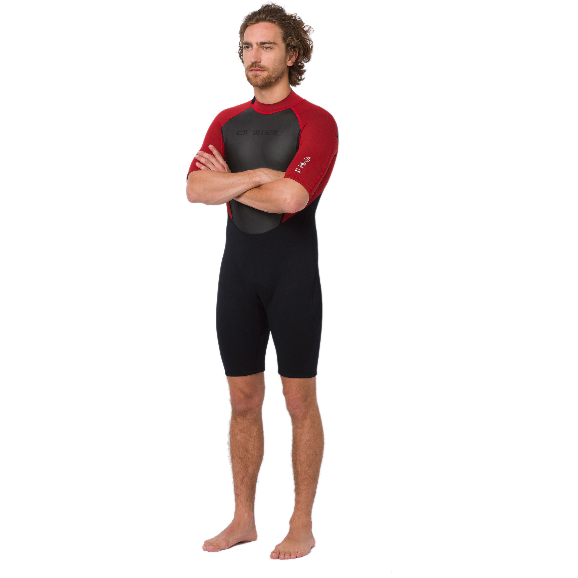 2020 Animal Mens Nova 3/2mm Back Zip Shorty Wetsuit AW0SS009 Black