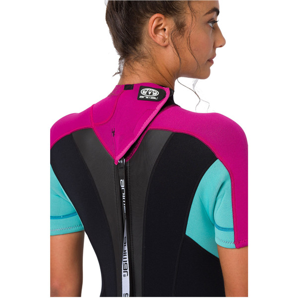 2020 Animal Womens Nova 3/2mm Back Zip Shorty Wetsuit AW0SS303 Black Wetsuits Wetsuit Outlet