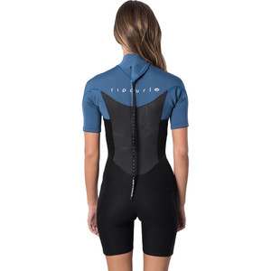 2020 Rip Curl Womens Omega 1.5mm Back Zip Spring Shorty Wetsuit WSP9QW - Blue